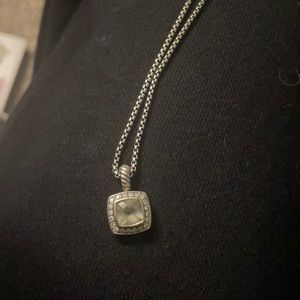 Authentic David Yurman Prasiolite Necklace with Diamonds